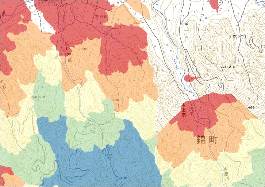 保全対象距離図の画像例